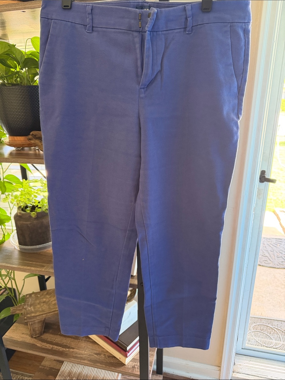 Old Navy Women's Blue Cropped Straight-Leg Trousers